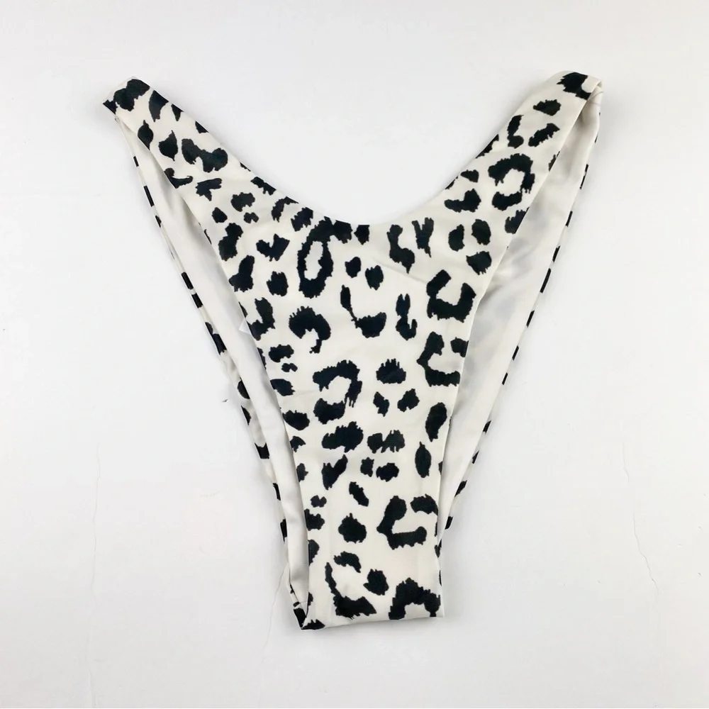 Aerie Super High Cut Cheekier Bikini Bottom Animal Print Size S NWT